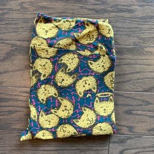 Lularoe TC Cat Legging Turquoise/Yellow